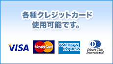 各種クレジットカード使用可能です